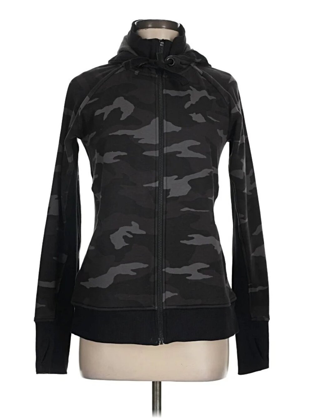 Athleta Women’s Camo Zip Up Hoodie Jacket Dark Gray 2X